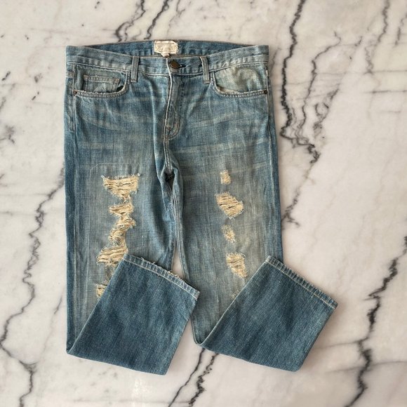 Current Elliott 'The Boyfriend' Denim in Tattered Destroyed - Picture 1 of 12